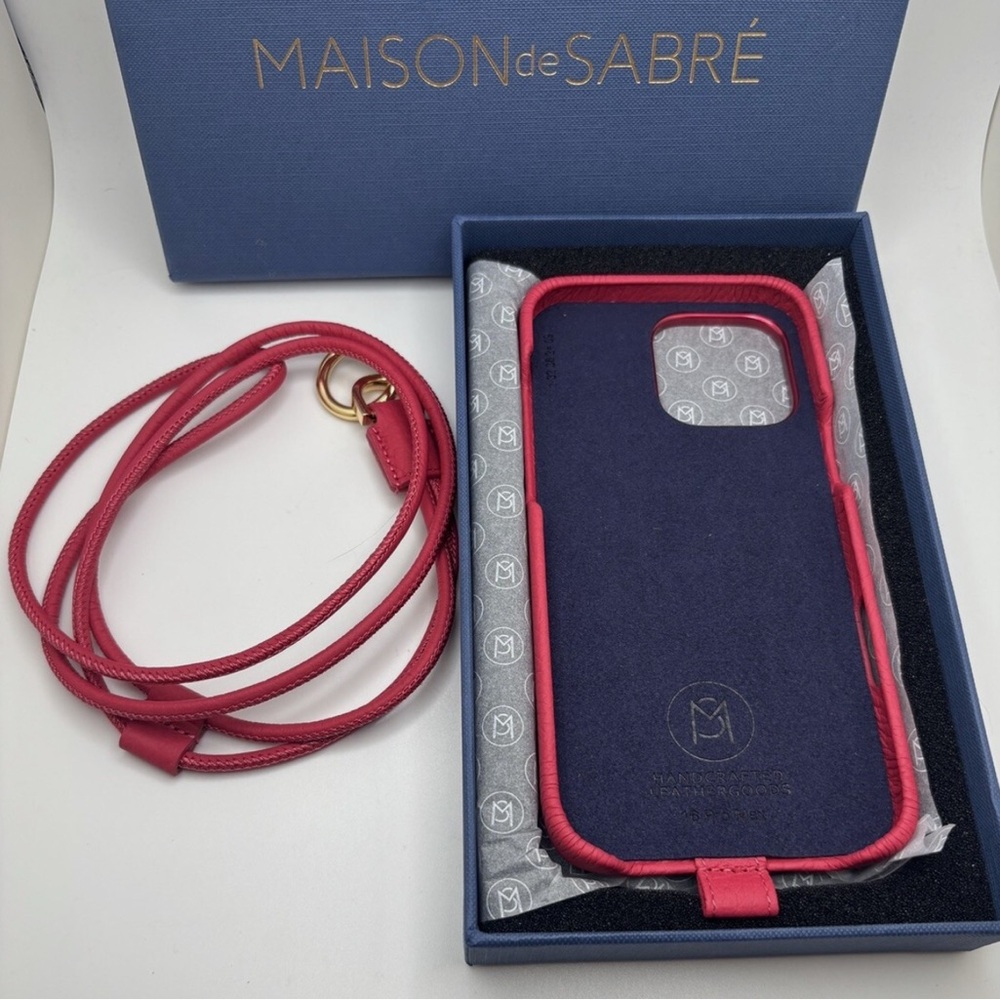 Maison De Sabre Sling Card Phone Case iPhone 16 Pro Max Shibuya Fuchsia - Picture 2 of 3